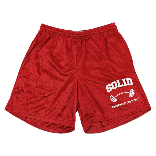 White SOLID Red 5’’ Gym Shorts