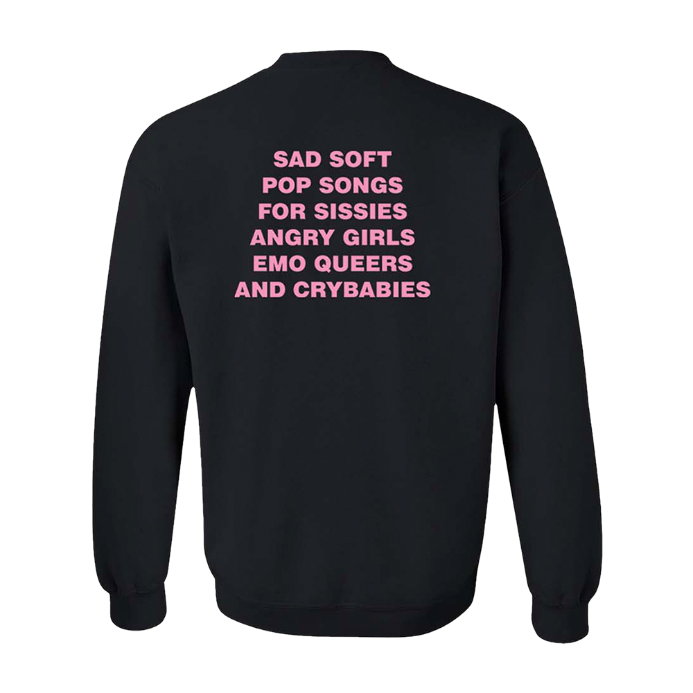 Sad Soft Pop Songs Black/Pink Crewneck Sweatshirt