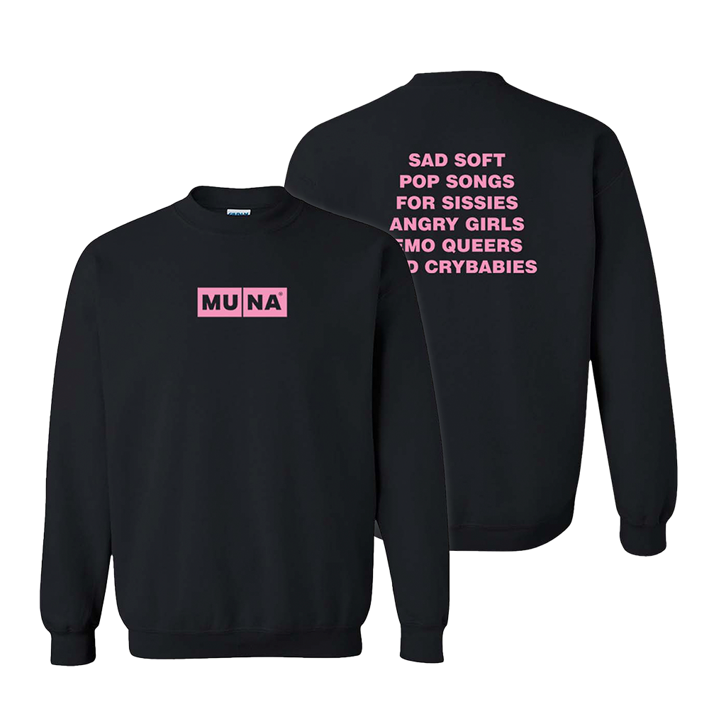 Sad Soft Pop Songs Black/Pink Crewneck Sweatshirt