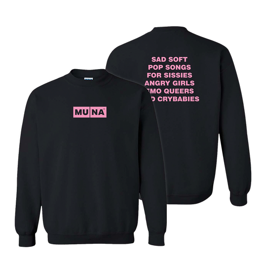 Sad Soft Pop Songs Black/Pink Crewneck Sweatshirt